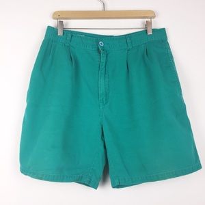 Vintage high waisted mom shorts teal green